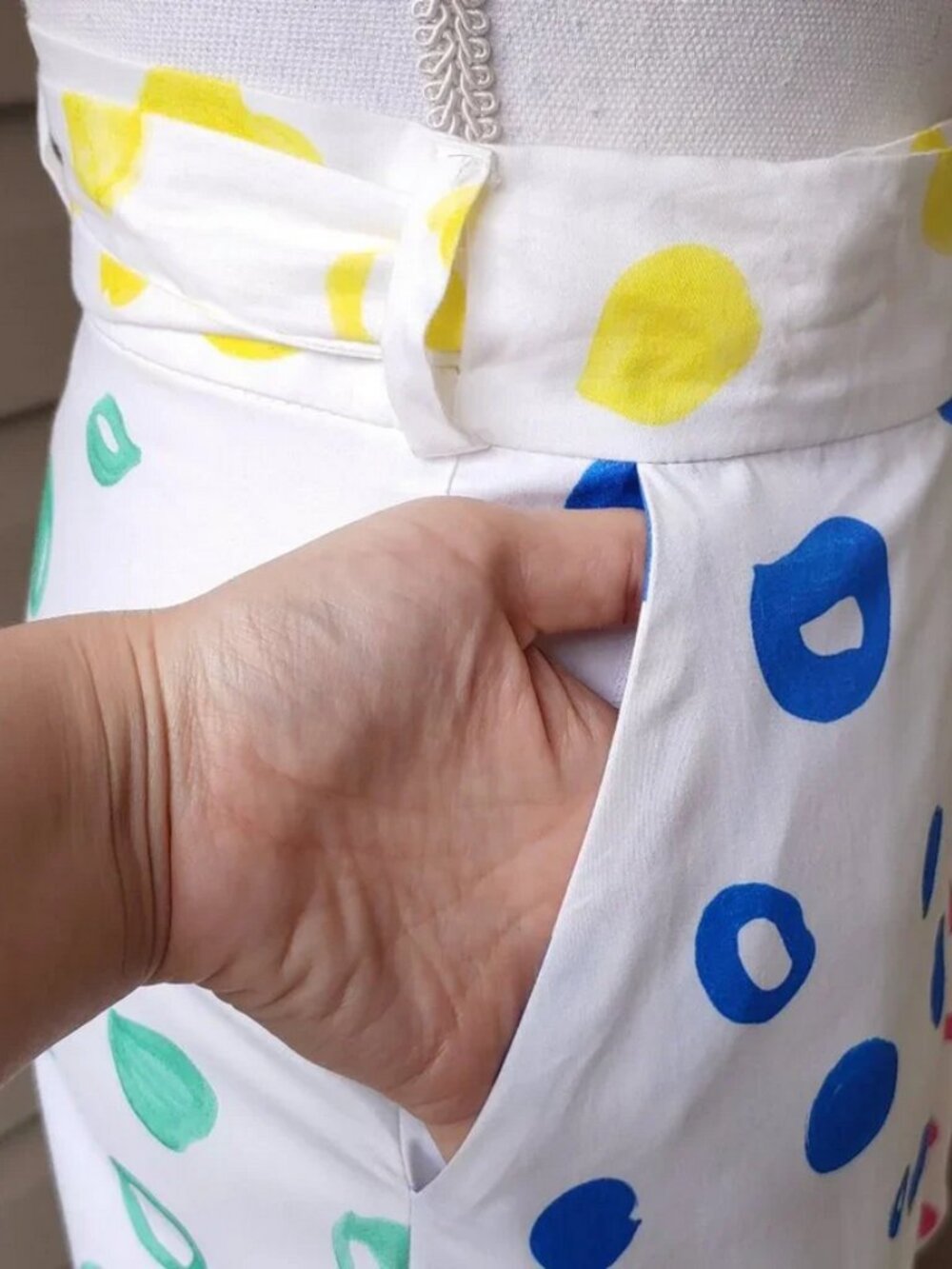 Mira Mirkati Skirt Ruffle Wrap 100% Cotton Polka Dot Midi - Picture 16 of 16
